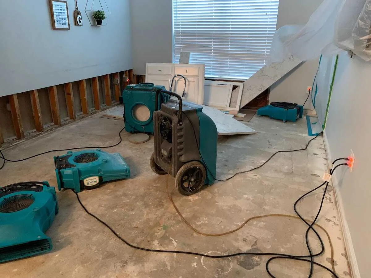 Dehumidifier in flood-cut room for Water Extraction & Removal in Apple Valley